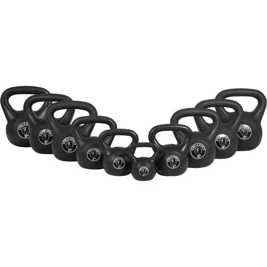 GORILLA SPORTS Kettlebell-Set Kunststoff [Gewicht einfügen, z.B. 24kg] mit Ablage