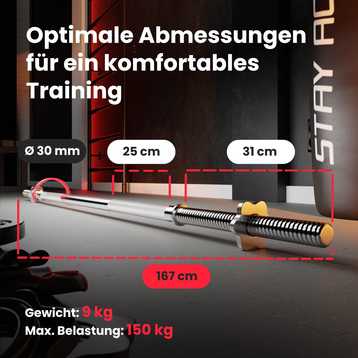 Hop-Sport GUSS Hantelset 76 kg, 1x Langhantel, 1x SZ Stange & 2x Kurzhantel inkl. 14 Hantelscheiben 2x10kg/4x5kg/4x2,5 kg/4x1,25kg (SZ)