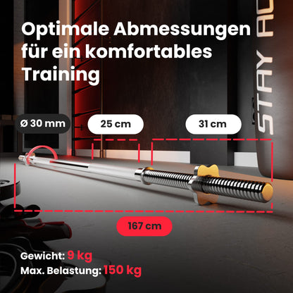 Hop-Sport GUSS Hantelset 76 kg, 1x Langhantel, 1x SZ Stange & 2x Kurzhantel inkl. 14 Hantelscheiben 2x10kg/4x5kg/4x2,5 kg/4x1,25kg (SZ)