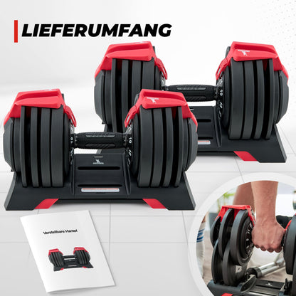 SPORTSCHMIEDE Verstellbares Kurzhantel-Set Paar [Gewicht einfügen, z.B. 24kg]