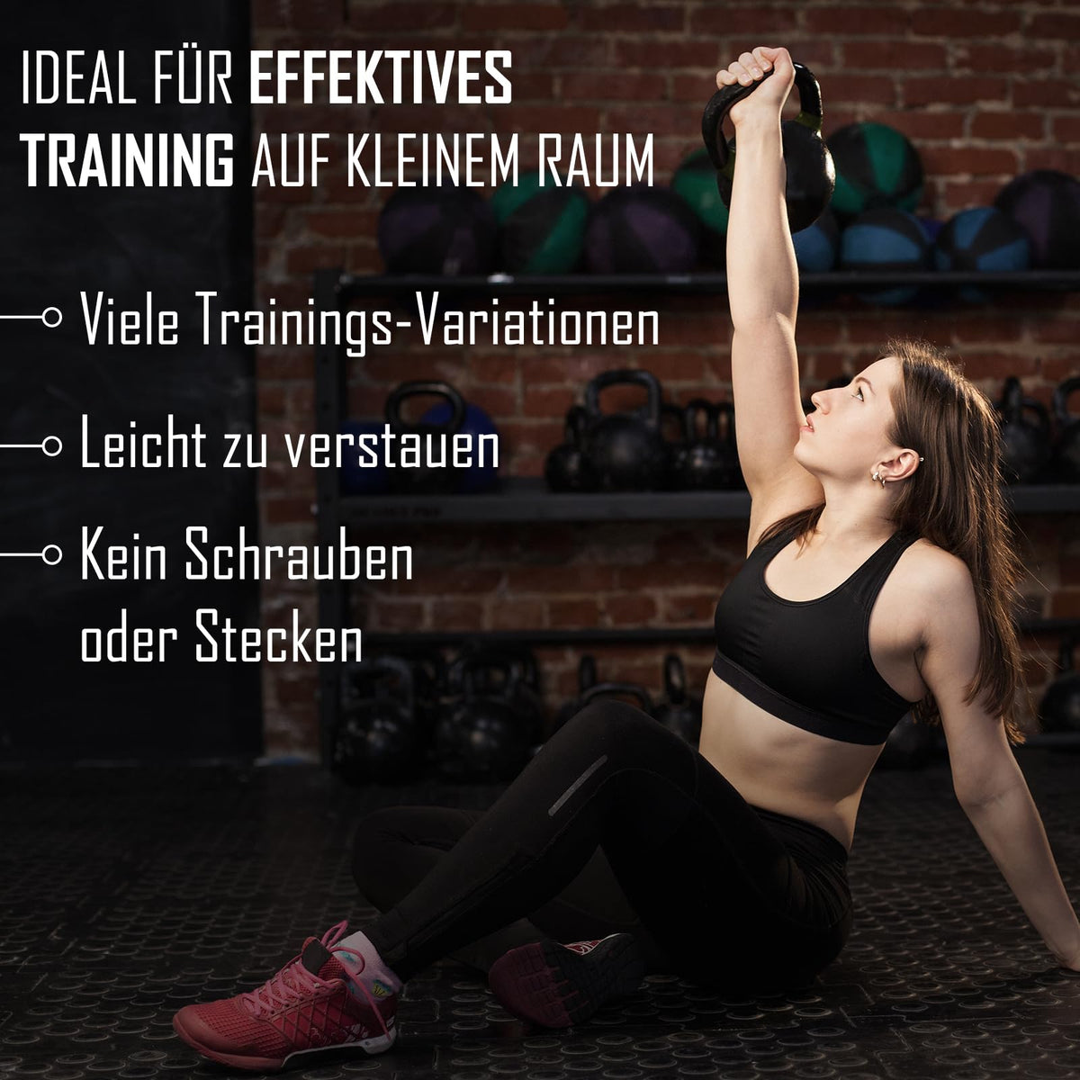 Strength Shop Kettlebell-Set Gusseisen 58kg Gesamtgewicht 10kg+20kg+28kg