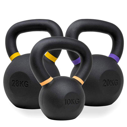 Strength Shop Kettlebell-Set Gusseisen 58kg Gesamtgewicht 10kg+20kg+28kg