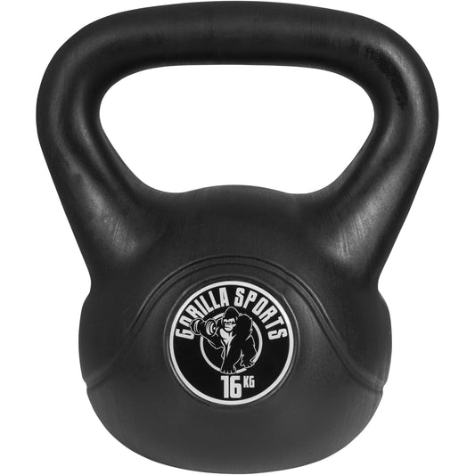 GORILLA SPORTS Kettlebell-Set Kunststoff [Gewicht einfügen, z.B. 24kg] mit Ablage