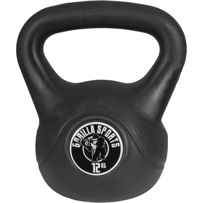 GORILLA SPORTS Kettlebell-Set Kunststoff [Gewicht einfügen, z.B. 24kg] mit Ablage