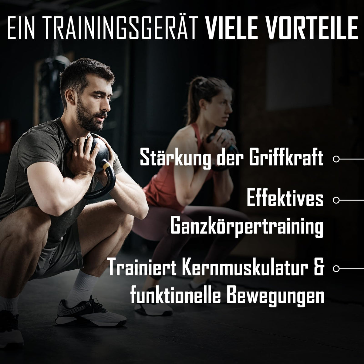 Strength Shop Kettlebell-Set Gusseisen 58kg Gesamtgewicht 10kg+20kg+28kg