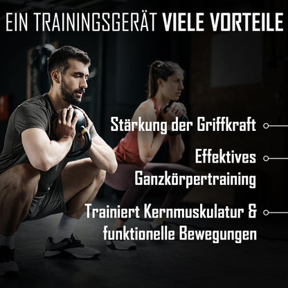 Strength Shop Kettlebell-Set Gusseisen 58kg Gesamtgewicht 10kg+20kg+28kg