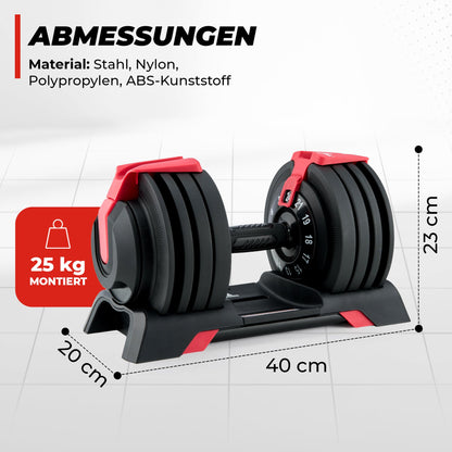 SPORTSCHMIEDE Verstellbares Kurzhantel-Set Paar [Gewicht einfügen, z.B. 24kg]
