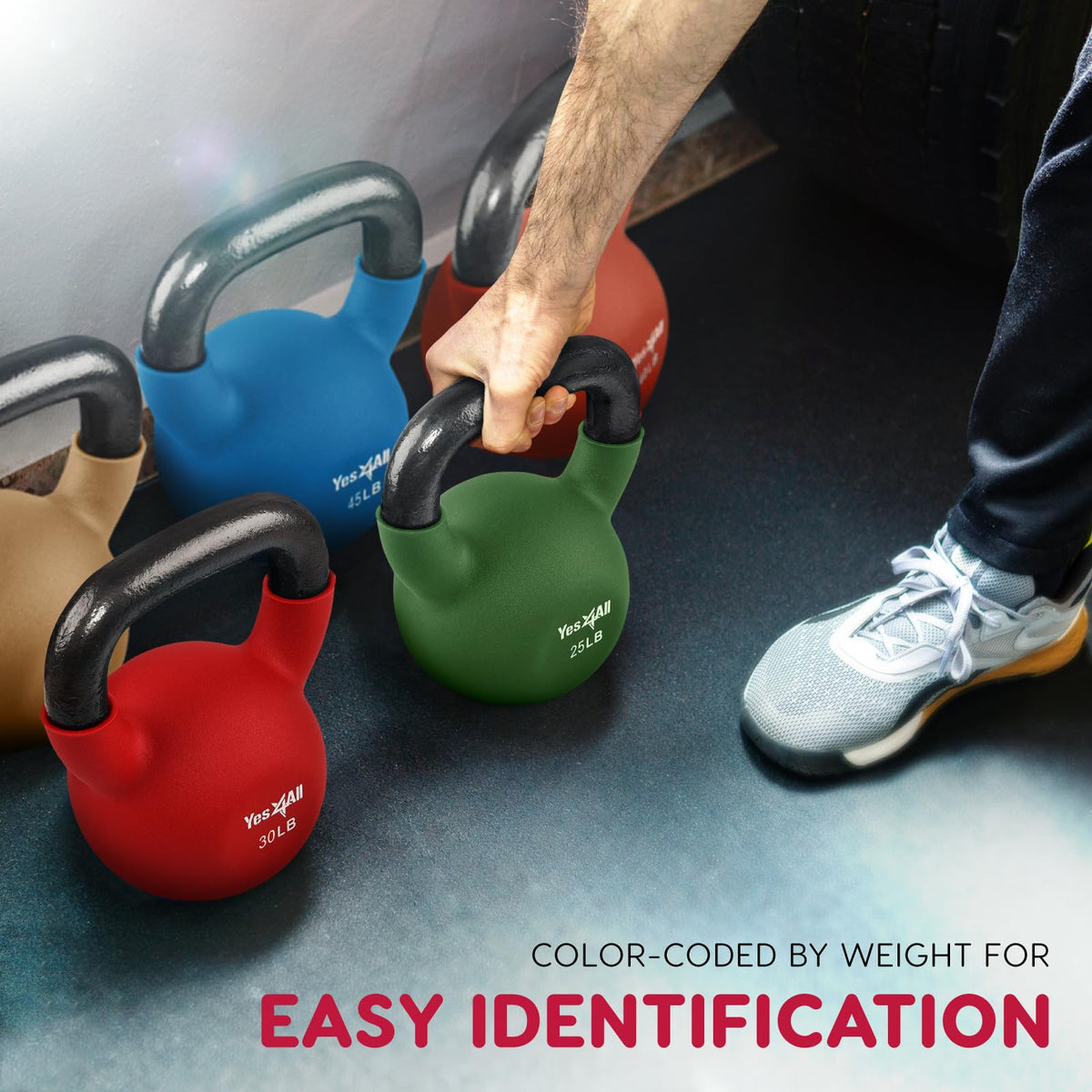 Yes4All Neoprenbeschichtete und Kugelhantel-Sets – Handgewichte für Heim-Fitnessstudio & Kurzhantel-Gewicht-Set, Training, 22,7 kg