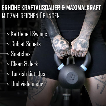 Strength Shop Kettlebell-Set Gusseisen 58kg Gesamtgewicht 10kg+20kg+28kg